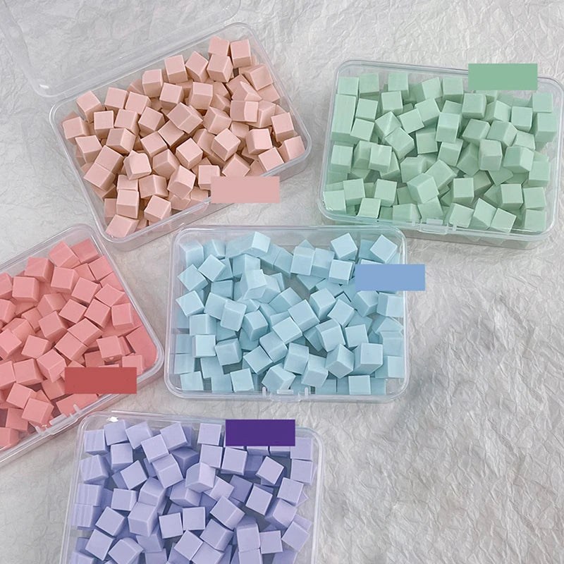 Ombre Nail Art Sponges, Square Gradient Manicure Tools with 50- or 100-Piece Pack Options, Selected Boxed Sets and Separate Clip for DIY Color Blending