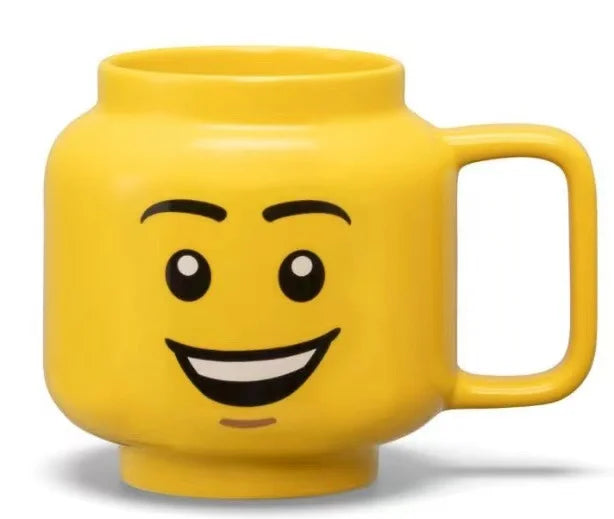 Impish Expression Mug in Porcelain, Single 250ml Cartoon Coffee, Tea and Milk Cup with A-G Design Options and Foam-Lined Box for Friends and Family Gifts
