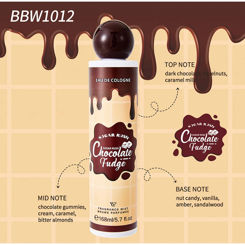 Gourmand Perfume Body Spray 168ml, Unisex Fragrance with Sweet Cookies, Chocolate, Fruit and Floral Options for Daily Wear and Personal Gifts