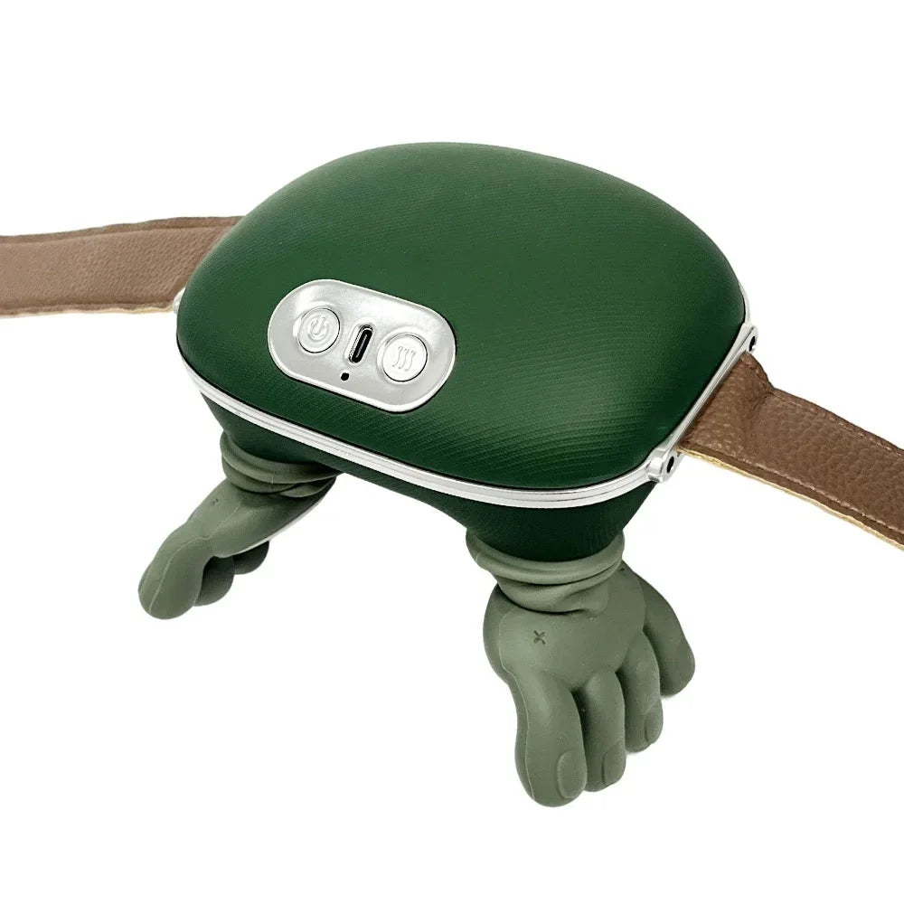 Kneading Neck and Shoulder Massager in Green with USB Type-C Option, Wireless Massage Shawl and Brushless Motor References for Adult Comfort Routines