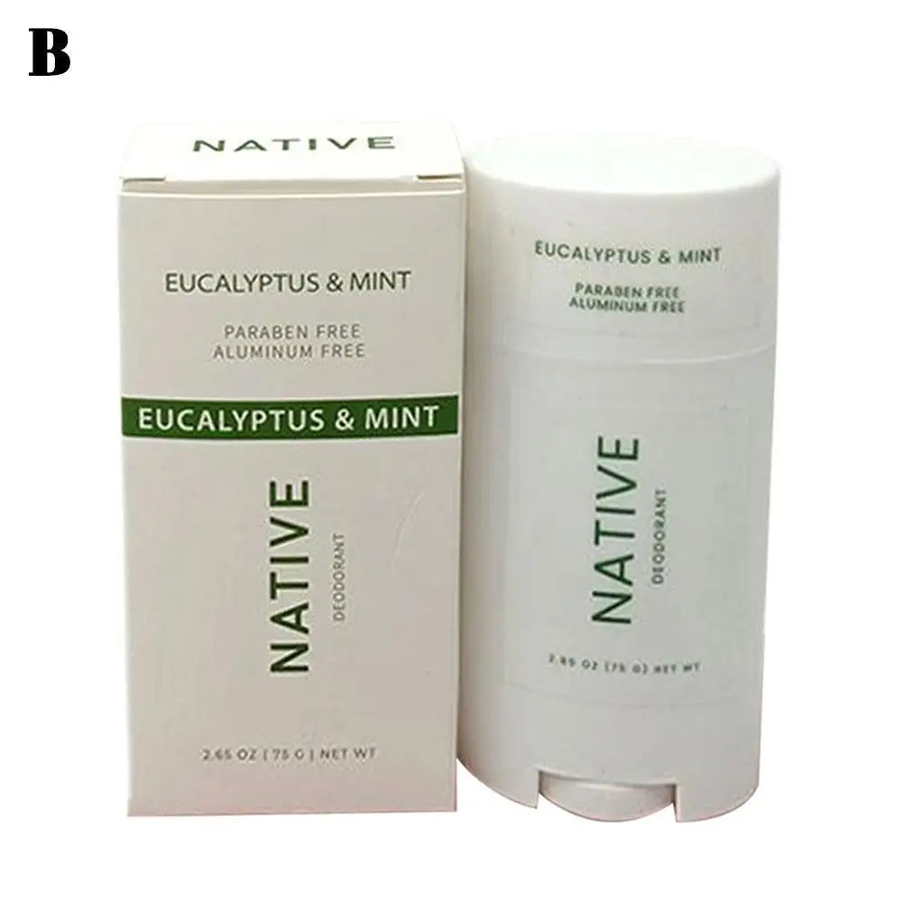 Body Deodorant Stick with Listed 75g Net Content and Twist-Up Solid Format, A to E Scent Option Labels for a Label-Guided Everyday Personal Care Routine