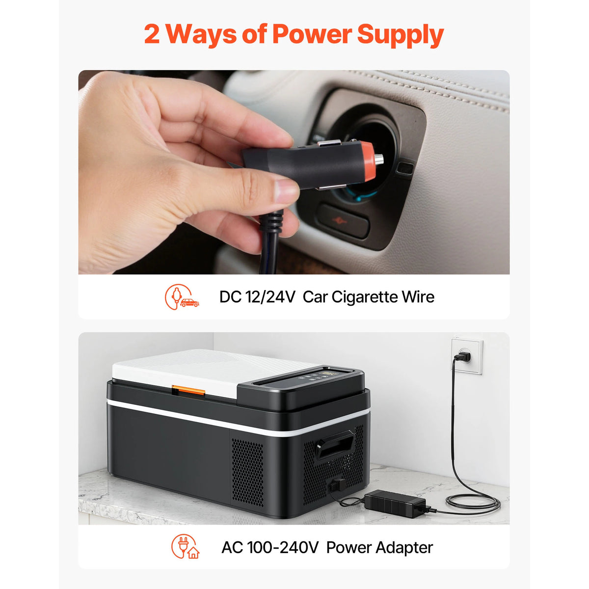 Portable Car Refrigerator by Succebuy, 15L–55L Compressor Cooler with Touch Panel and App Control, ECO and MAX Modes, 12V/24V DC Support for RV Camping and Road Trips