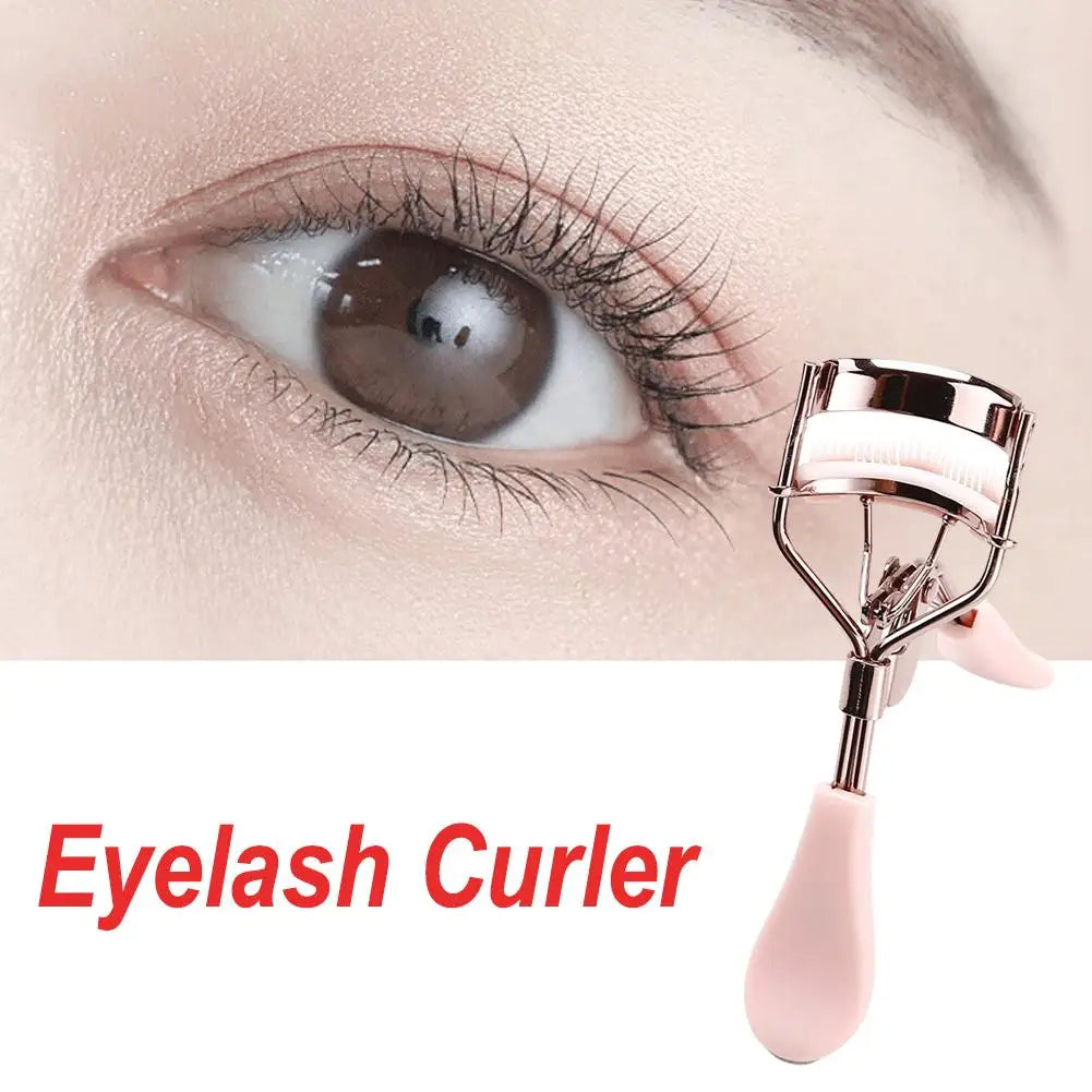 Pink Eyelash Curler with Comb, Curved-Frame Manual Lash Styling Tool in Listed 11 x 3.5cm Size for Adult Everyday Makeup and Personal Beauty Kits