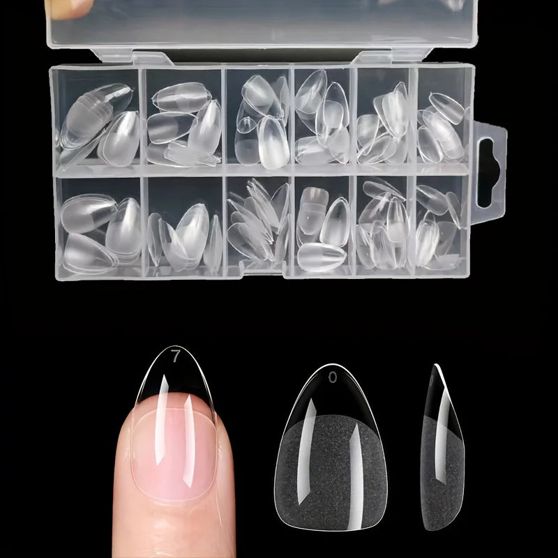 120-Piece Full Cover Nail Tips with Nine Selectable Style Labels, False Nail Extension Tips for Adult DIY Manicure Planning, Nail Art Practice and Custom Looks