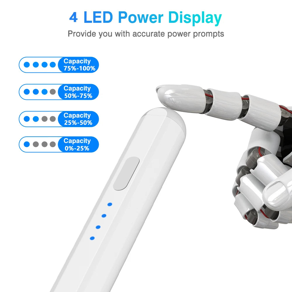 Active Capacitive Stylus Pen with USB-C Charging, Replaceable POM Tip and Battery Display in Six Colors for Compatible Tablet and Phone Writing