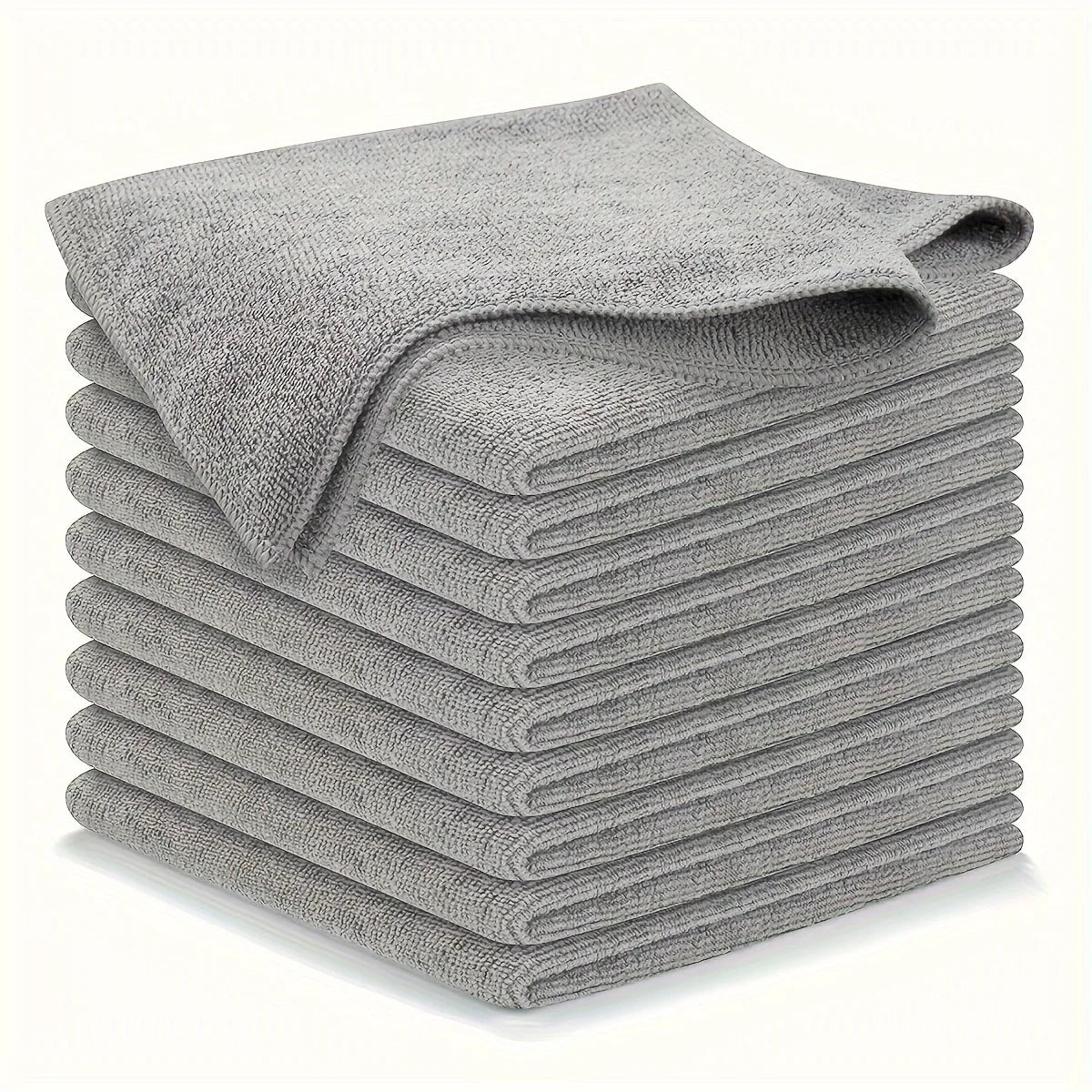 Grey and Black Microfiber Cleaning Cloths, Reusable Wiping Towels with Color-Specific Pack Sizes and 25 x 25cm Black Options for Car Windows and Home Cleanup