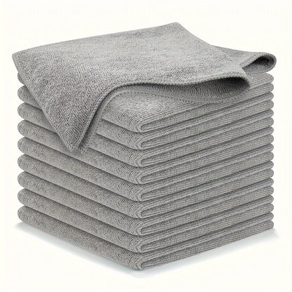 Grey and Black Microfiber Cleaning Cloths, Reusable Wiping Towels with Color-Specific Pack Sizes and 25 x 25cm Black Options for Car Windows and Home Cleanup