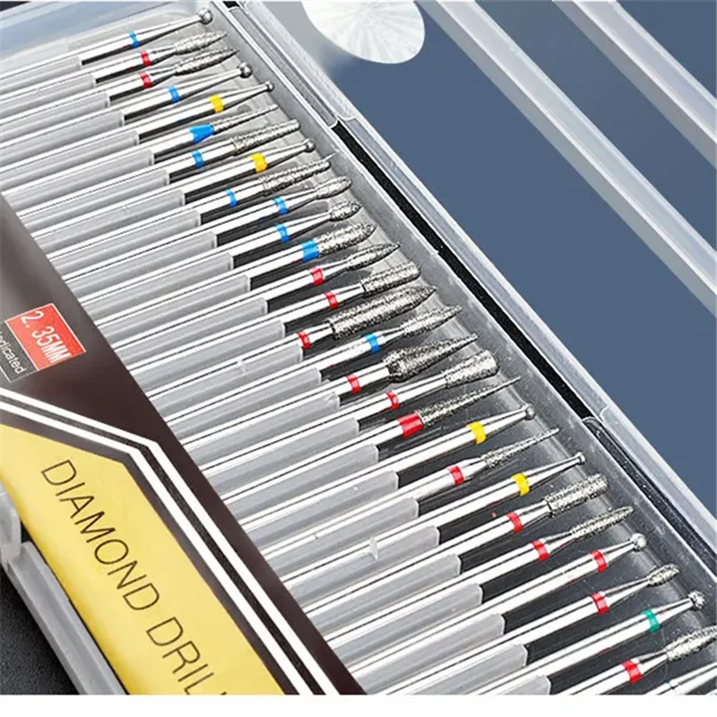 Diamond Grinding Head Set, 30-Piece Alloy Nail Drill Bit Reference with A or B Options for Compatible Rotary Tool Grinding and Polishing Projects