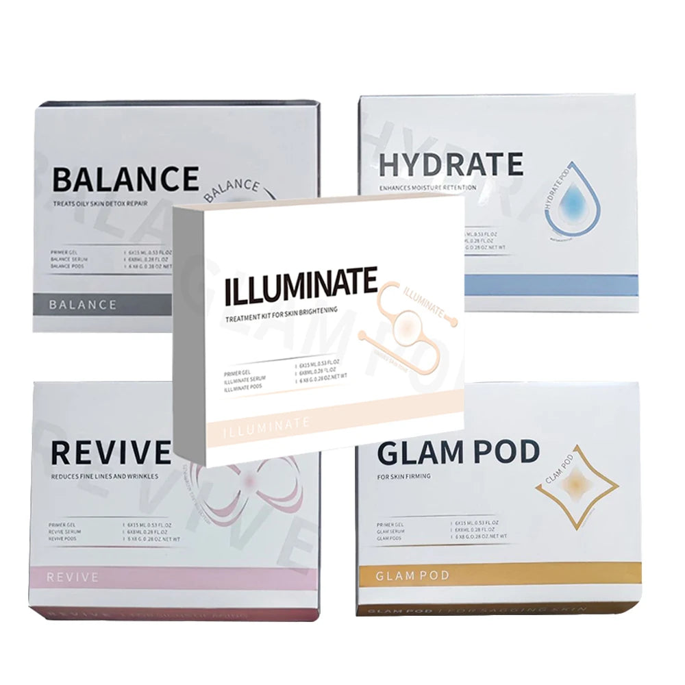 Facial CO2 Bubble Spa Options with Type1-Type7 Capsule, Serum and Gel References, Separate Beauty Machine and Machine NO BOX Selections