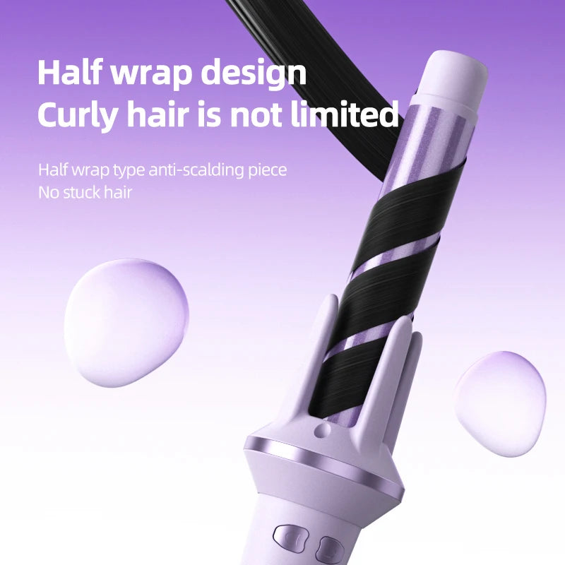 Rotating Automatic Hair Curler with 28mm or 32mm Tourmaline Ceramic Barrel, Fast Heating and Auto Shut-Off for At-Home Curl Styling