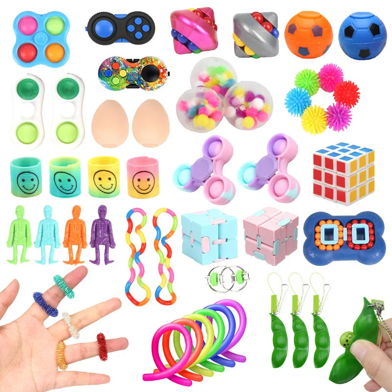Random Fidget Toys Mystery Pack with Six Assortment Sizes, 3, 5, 10, 20, 30 or 50 Pieces of Surprise Play Items with Random Styles and Possible Duplicates