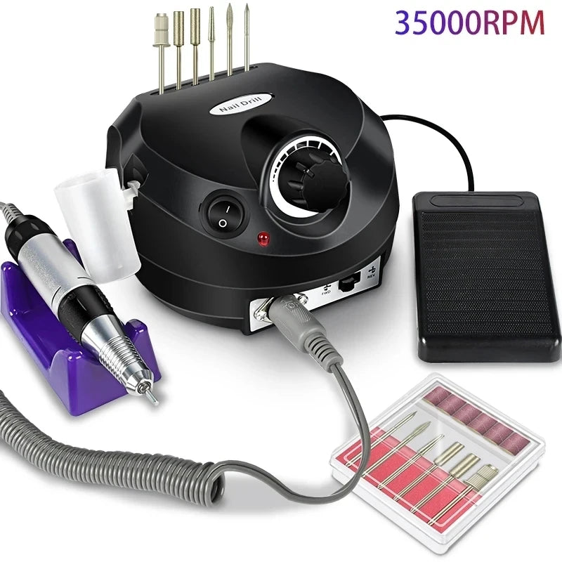 Gel Nail Polish Kit with UV LED Lamp and Electric Nail Drill, 27 Polish Colors and 4 Extension Gel Colors for At-Home Manicure and Nail Art