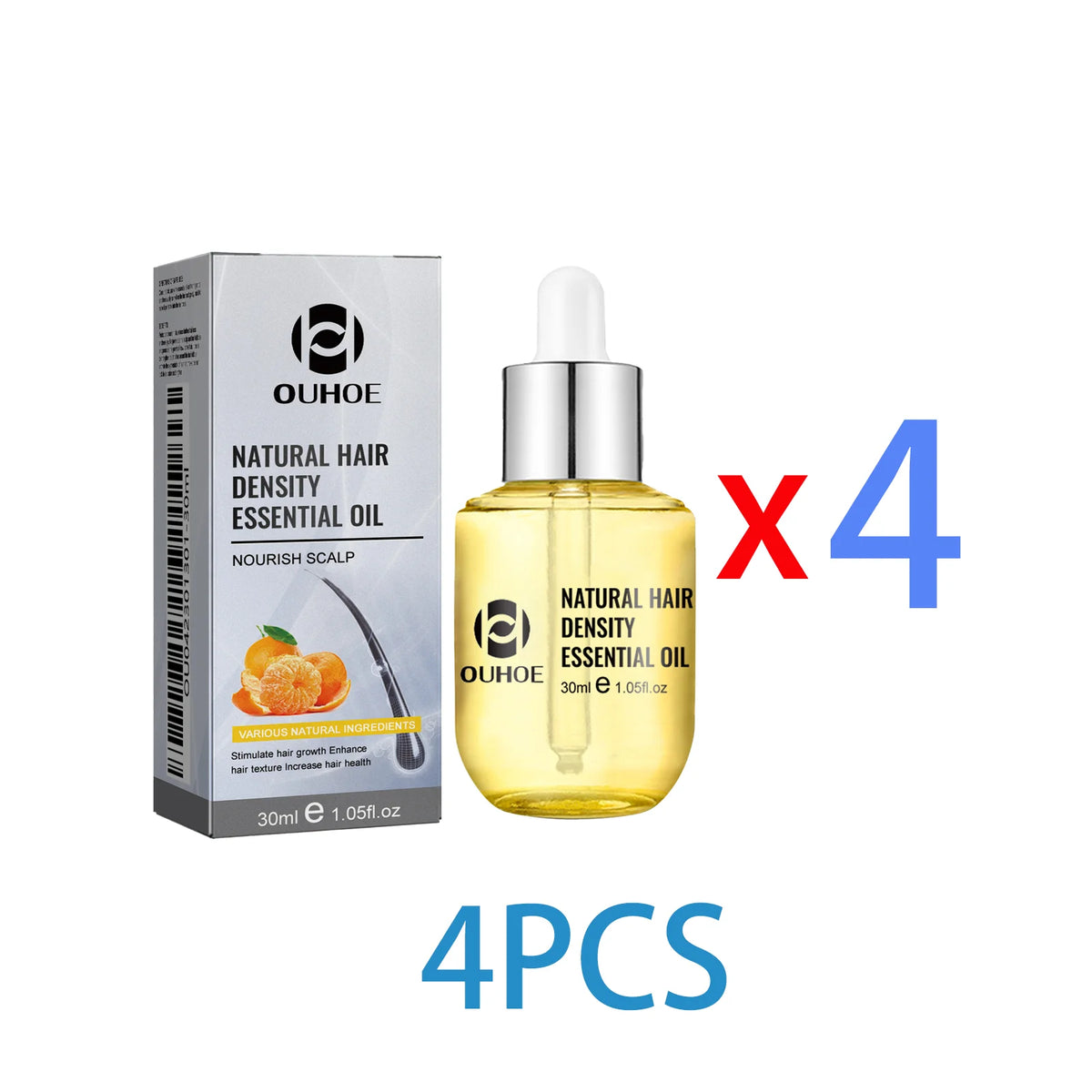 Scalp Massage Hair Oil by OUHOE, 30ml Cosmetic Hair Care with Citrus, Ginger and Ginseng, Dropper Bottle for Men and Women at Home