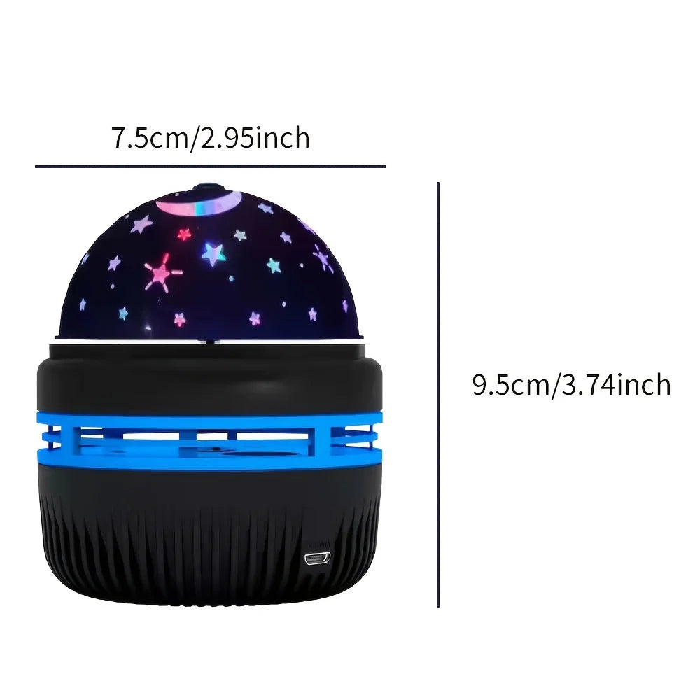 LED Moon and Star Projector with RGB Color Changes and Removable Lampshade, DC 5V Magic Ball Night Light with USB Cable for Bedroom and Home Decoration