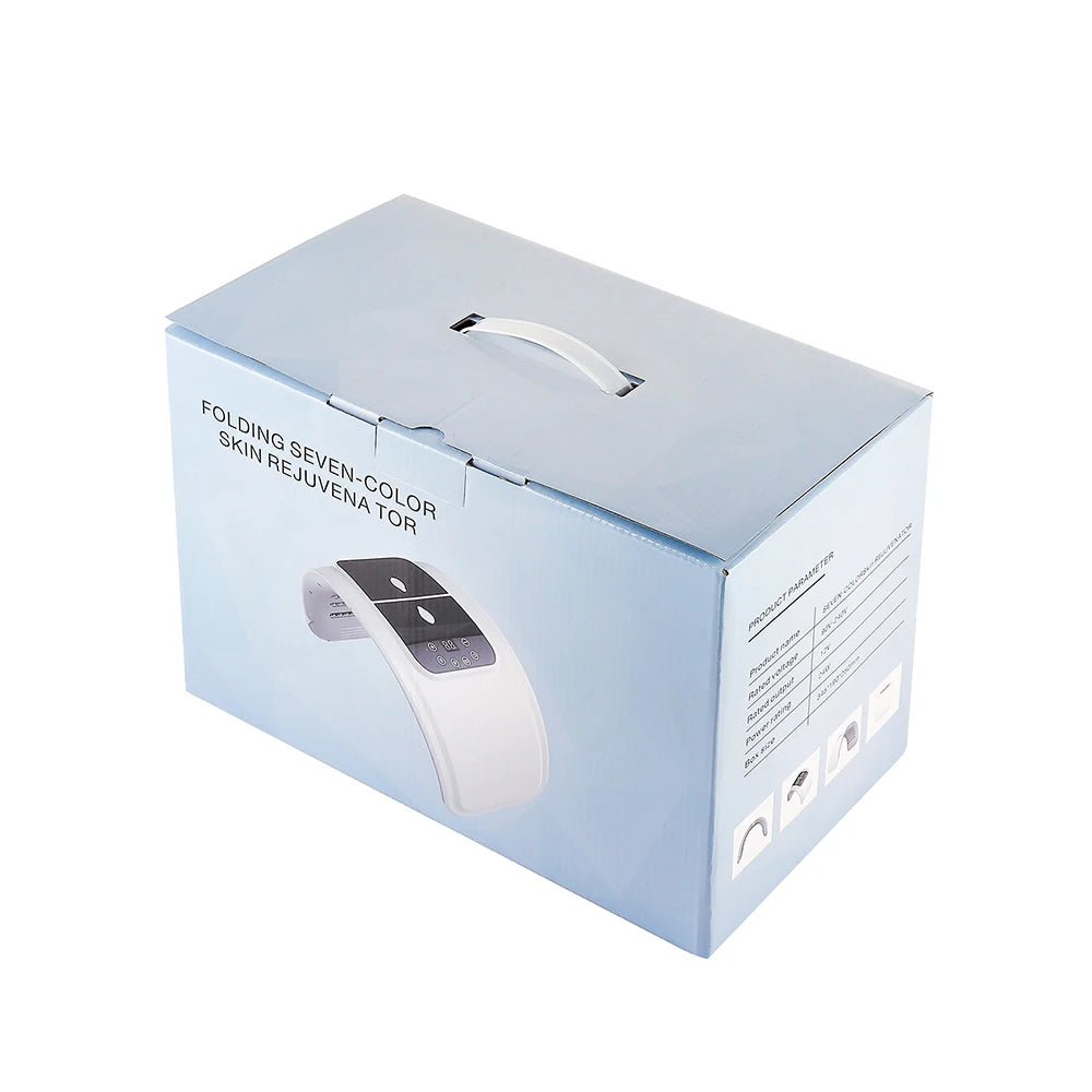 LED Beauty Machine with Nano Spray, Foldable Design, Seven-Color Reference, 100 LEDs and Touch Controls in US, EU, UK or AU Plug Options for Cosmetic Care