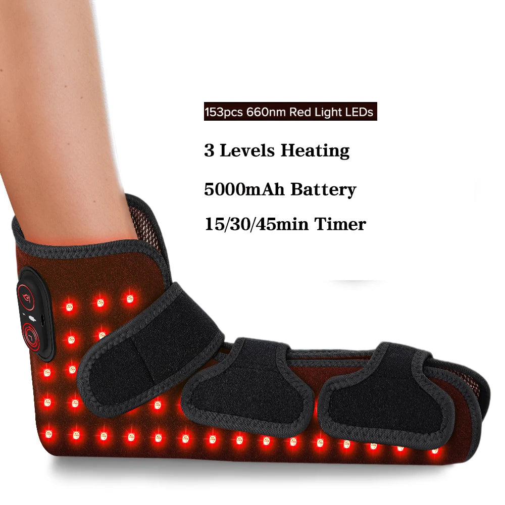 Wearable Red Light Heating Wrap Options for Wrist, Neck, Ankle and Hip, Adjustable Warmth with Model-Specific LED, Vibration and Power Features