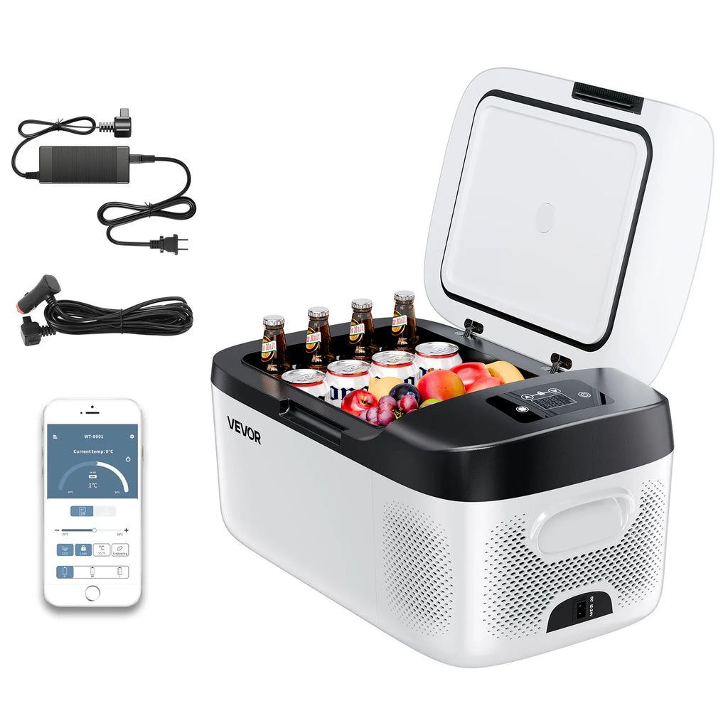 Portable Car Refrigerator by Succebuy, 15L–55L Compressor Cooler with Touch Panel and App Control, ECO and MAX Modes, 12V/24V DC Support for RV Camping and Road Trips
