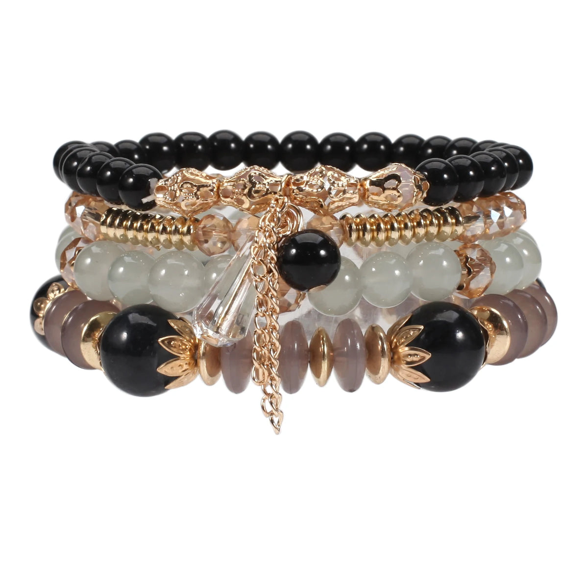Boho Beaded Bracelets for Women, Stackable Multilayer Acrylic Bead Jewelry with Stretch Cord and Eight Color Options for Everyday Outfits and Gifts