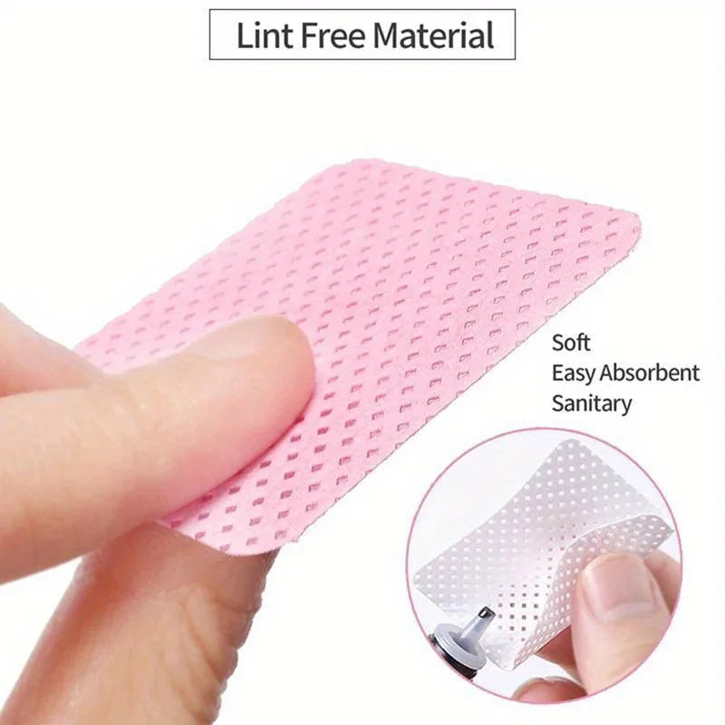 Lint-Free Nail Wipes for Gel Cleansing and Nail Polish Removal, Pink or White Manicure Pads in 20 to 600 Piece Packs with Bottle Options