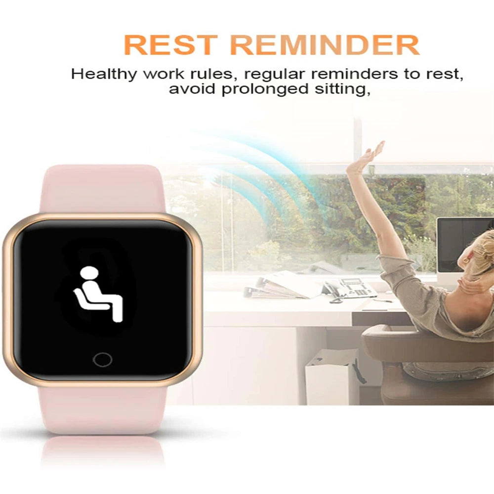 USB Charging Smart Watch with Step Counter, Music Control and Circular Touch Button, Soft Silicone Fitness Bracelet in Black, Pink, White or Silver