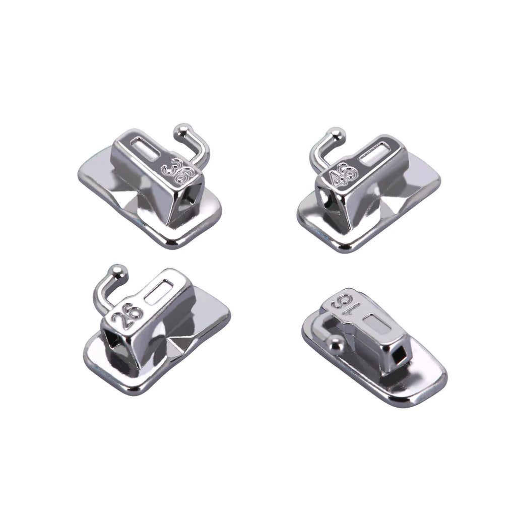 Passive Self-Ligating Brackets by AZDENT, Five Packs with First-Molar Buccal Tubes and Listed 0.022-Inch MBT or Roth Hooks 345 Options for Professional Orthodontic Selection