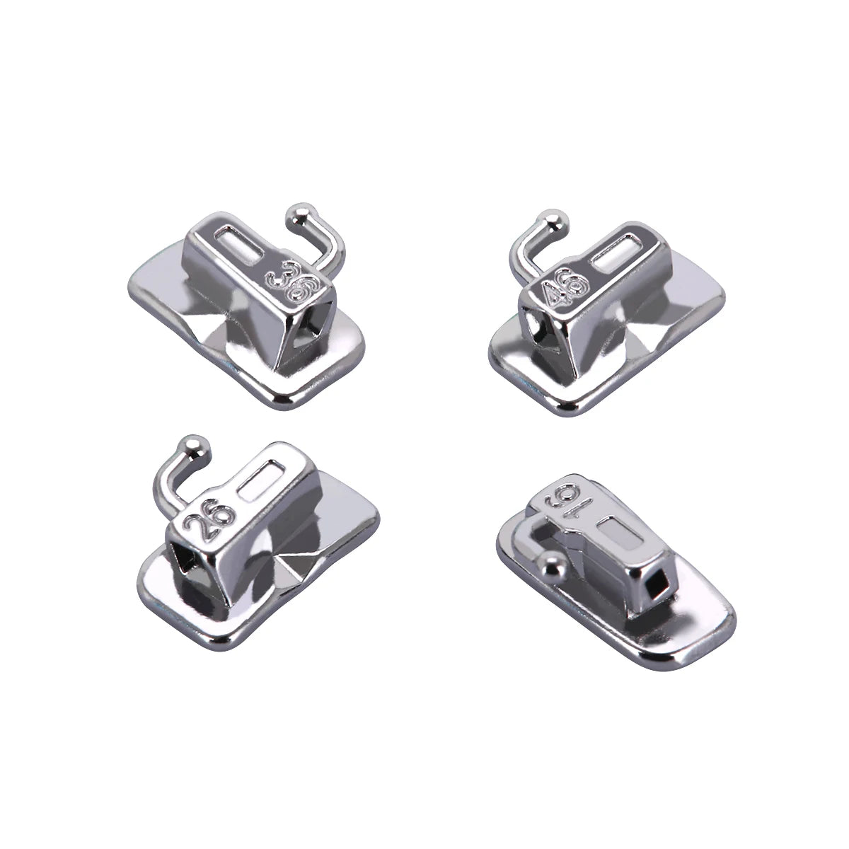 Passive Self-Ligating Brackets by AZDENT, Five Packs with First-Molar Buccal Tubes and Listed 0.022-Inch MBT or Roth Hooks 345 Options for Professional Orthodontic Selection