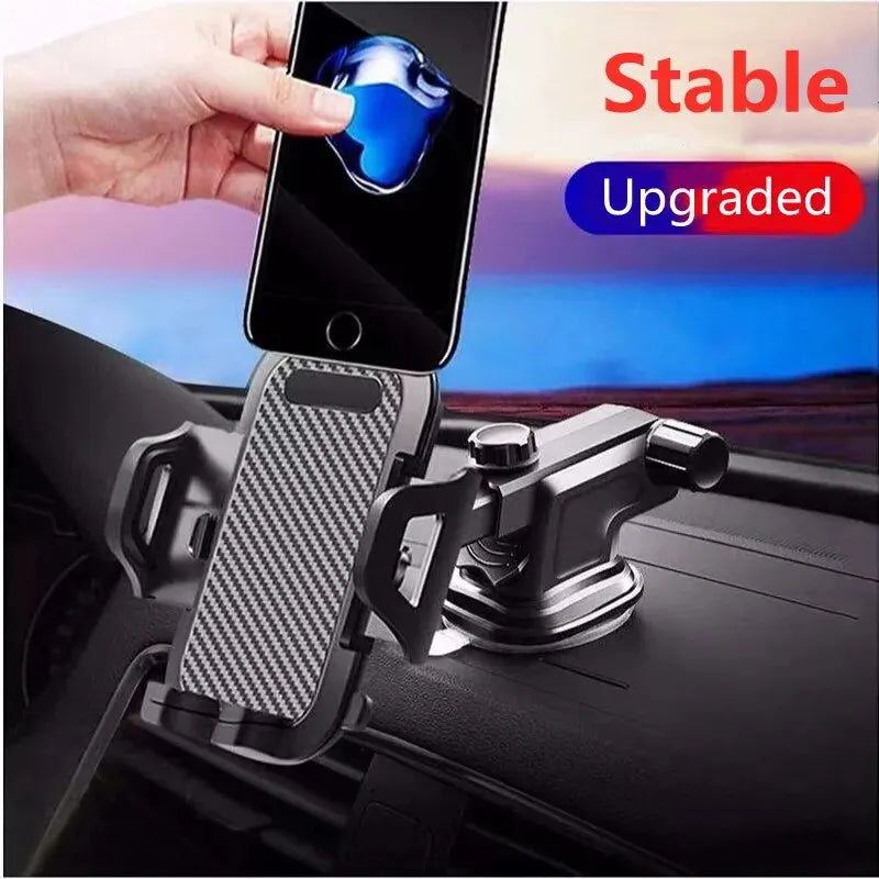 Suction Cup Car Phone Mount for Compatible Dashboard or Windshield Placement, Adjustable Smartphone Holder with Separate Air Vent Style Option