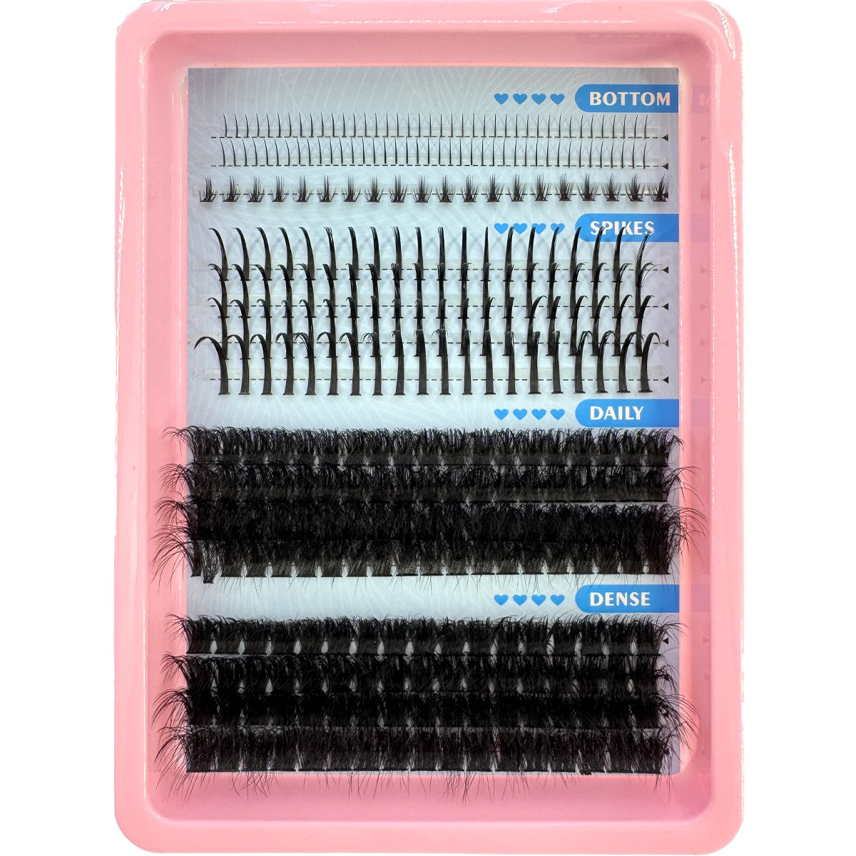 Multi-Row Lash Clusters and Spikes with Manga Style Options, 14, 15, 16 and 30-Row Labels Across 22 Selections for Adult Creative Eye Makeup Looks