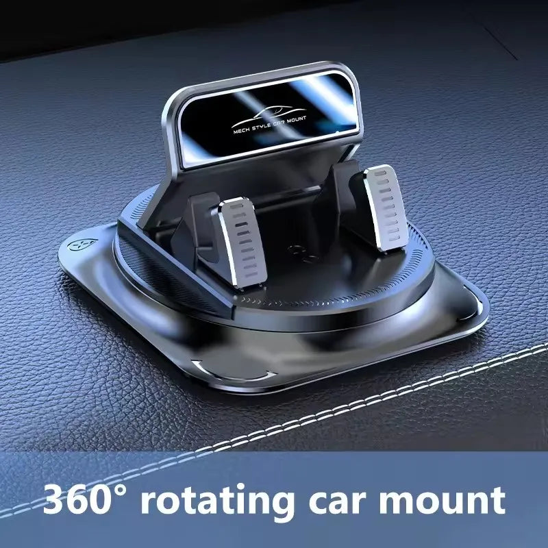 Silicone Dashboard Phone Holder in Black with Anti-Slip Design and 360-Degree Rotation, Car Smartphone Mount for Compatible Devices and Navigation Viewing