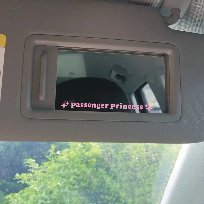 Passenger Princess Mirror Decal Stickers in Eight Colors, Two-Piece PVC Vehicle Decoration Set with Star Styling Reference and Listed 12.5 x 1.18cm Size
