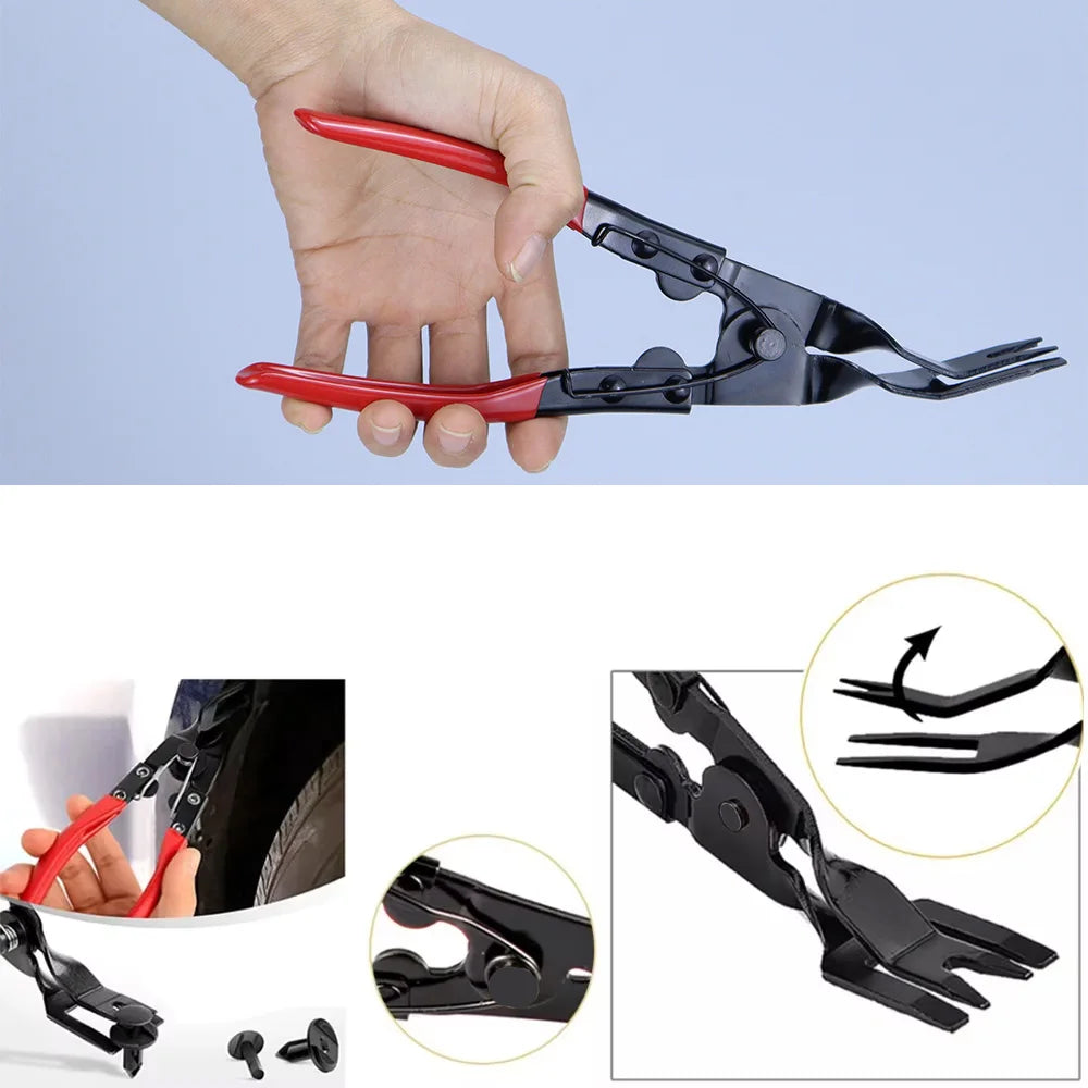 Car Trim Removal Tools with Red or Blue 5, 11 and 12-Piece Kit Options plus Separate Pliers, Manual Accessories for Door Panels, Clips and Dashboard Trim