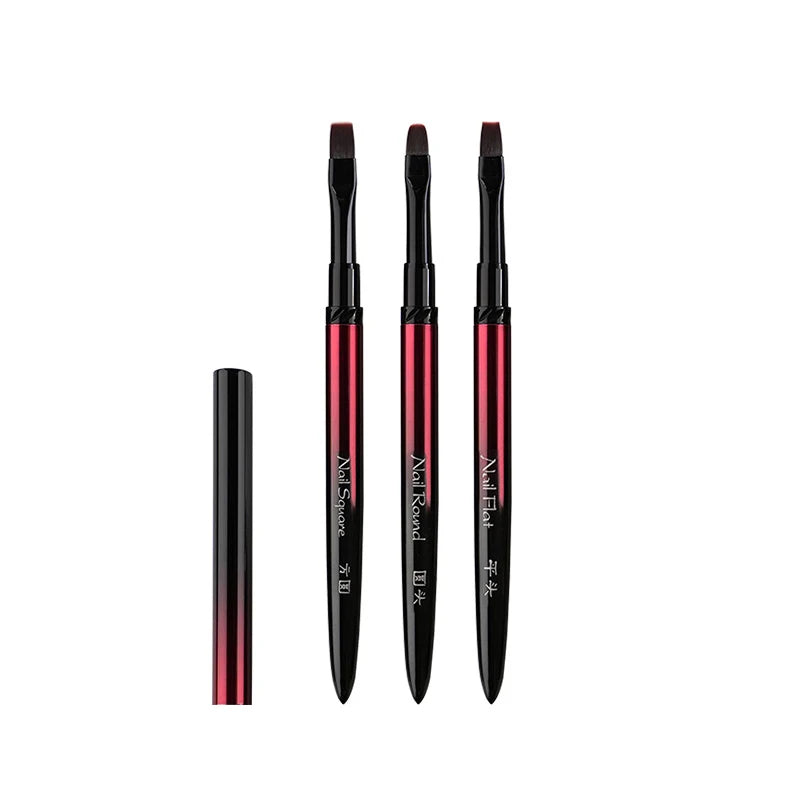 Metal Handle Nail Art Brush Options for Liner, Flower, French and Lace Designs, Individual Brushes, Numbered Bundles or 13-Piece Set with Bucket