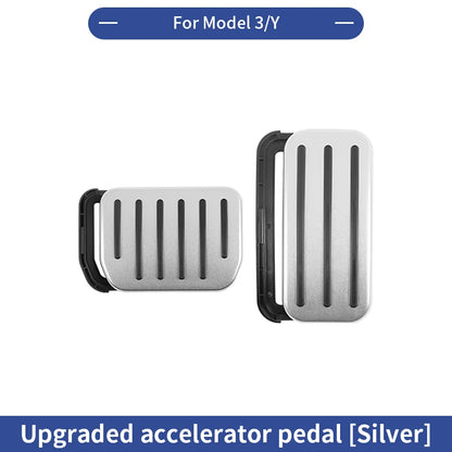 Tesla Pedal Covers by TESY in Black or Silver, Accelerator and Brake Pedal Styling with Slide-Rail Buckle Design for Compatible Model 3, Y and YL Vehicles
