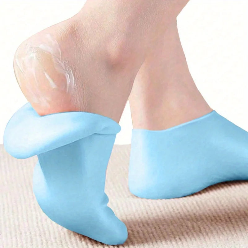 Silicone Foot Socks for Women's At-Home Moisturizing Routines, Personal Foot Care Accessory in Purple, Blue, Black, Green, Pink, White or Orange