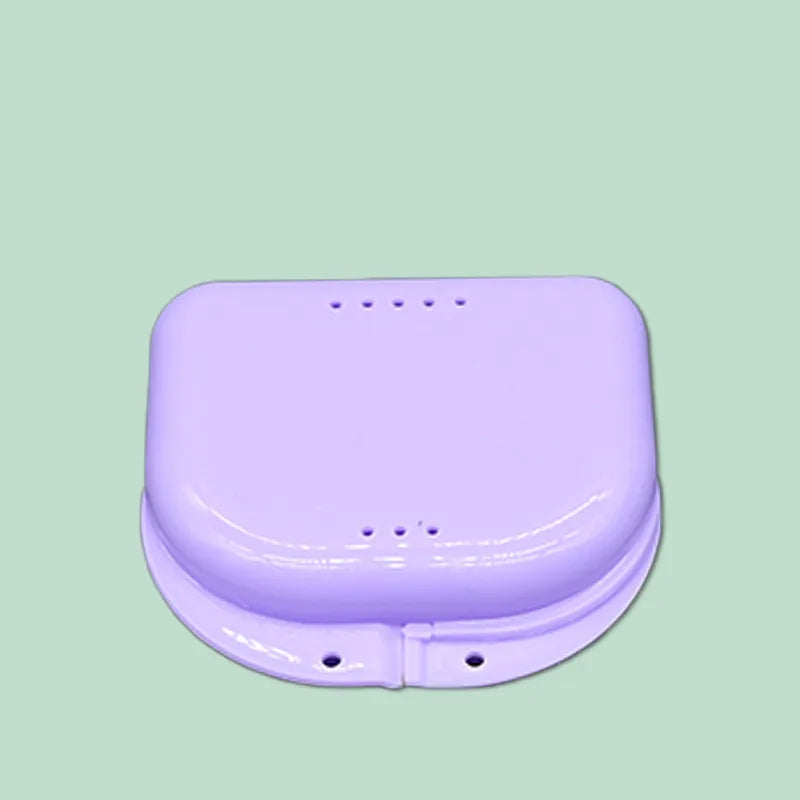 Vented Dental Storage Cases 50-Pack, Denture and Retainer Boxes with Seven Single-Color Choices or Random Mixed Colors for Compatible Removable Appliance Storage
