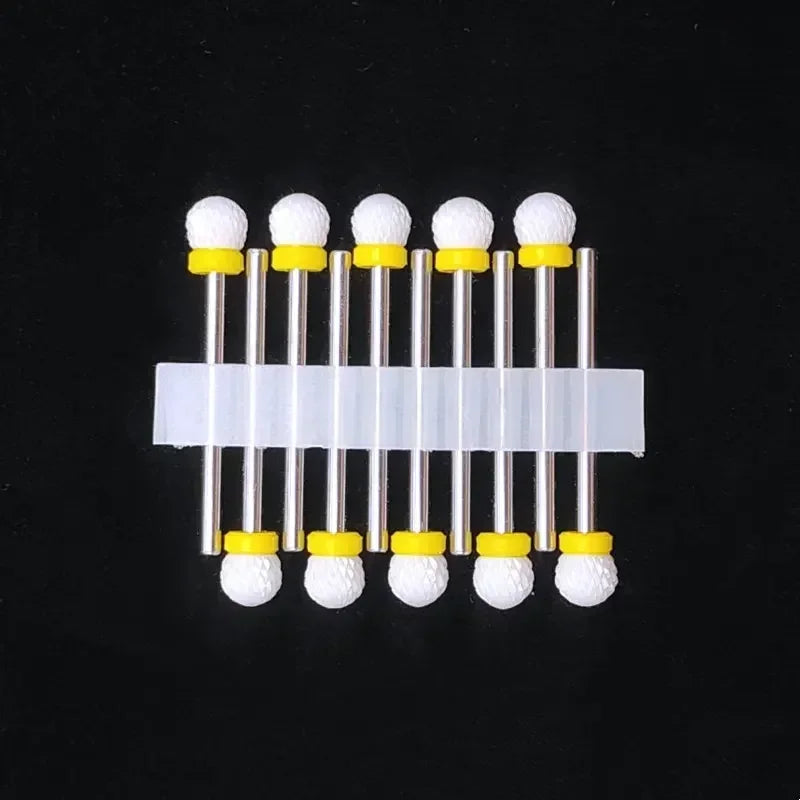 Zirconia Ceramic Nail Drill Bit Options with Listed 2.35mm Shank and Extra Coarse to Extra Fine Grade References for Compatible Electric Manicure Tools