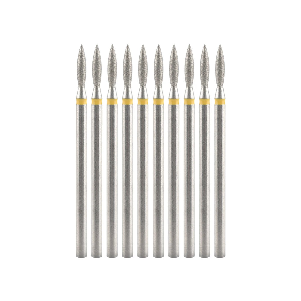 Diamond Nail Drill Bits, Listed 10-Piece Milling Accessories with 2.35mm Shanks, A-Series and Grade-Labeled Options for Professional Electric Manicure Filing