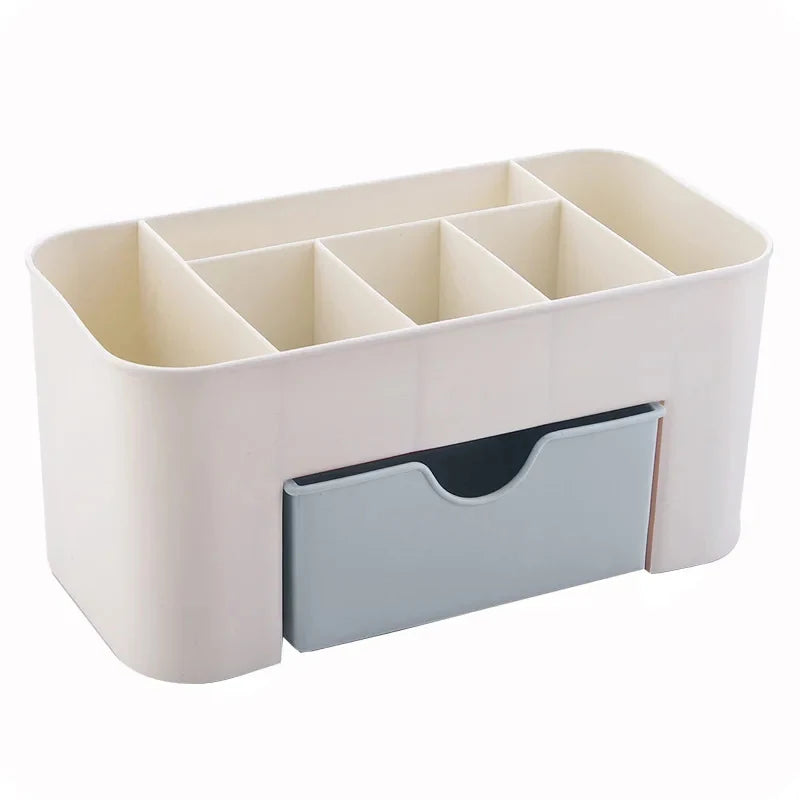 Drawer-Style Nail Storage Box, Plastic Desktop Manicure Organizer with Nine Numbered Selections for Compatible Cotton Swabs, Nail Files and Small Tools