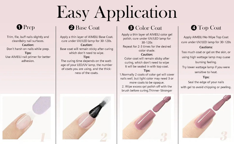 Gel Base and Top Coat, 8ml Soak-Off Nail Gel with Individual Base or Top Coat and Two- or Three-Piece Combination Options Including Matte for Adult Manicures