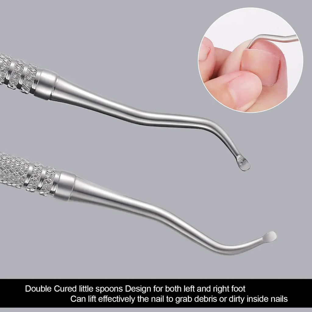 Toenail Nipper, Manual Pedicure Tool with Stainless Steel Reference in Blue, Black or Silver Color and Selected Lifter Sets for Adult Personal Nail Grooming