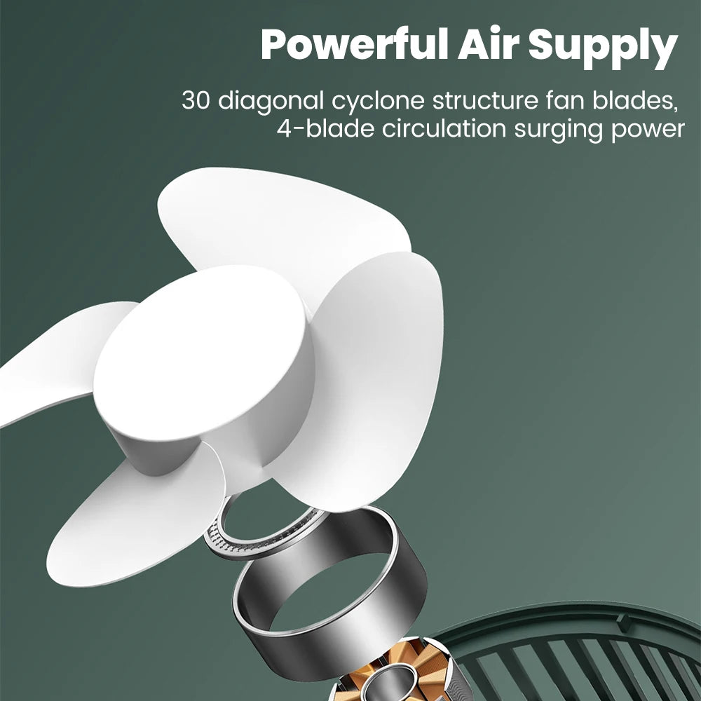USB Powered Mini Desk Fan for Home Office and Student Study Spaces, Direct-Connection Tabletop Personal Fan in Green, White or Pink