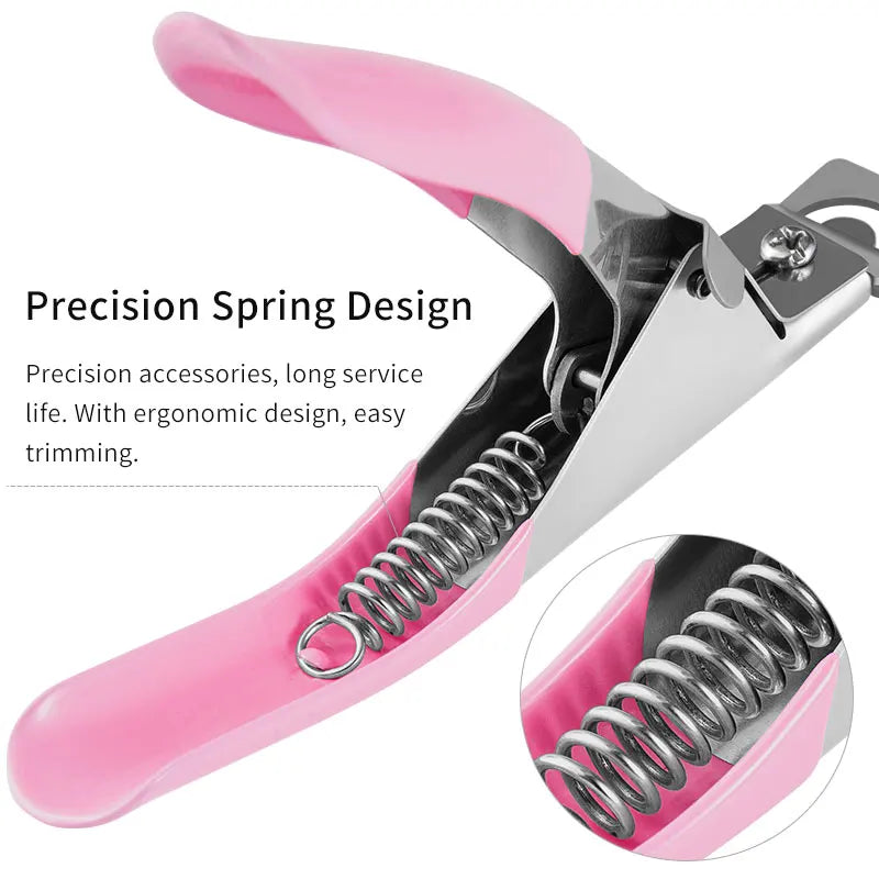 Nail Tip Cutter with Stainless Steel Construction and Straight-Edge Trimming Design for Compatible Acrylic and Artificial Tips, Four Color Options