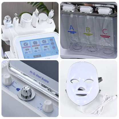 Aqua Facial Cleansing Machine with Listed 7-in-1 Design, Water Peeling Beauty Device for Instruction-Guided Home Skin Care and Facial Routines
