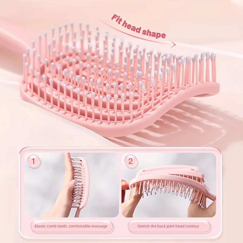 Detangling Hair Comb by WANMEI, Hollowed-Out Plastic Styling Tool with Scalp Massage Function and Ten Color Options for Men, Women and Wig Care