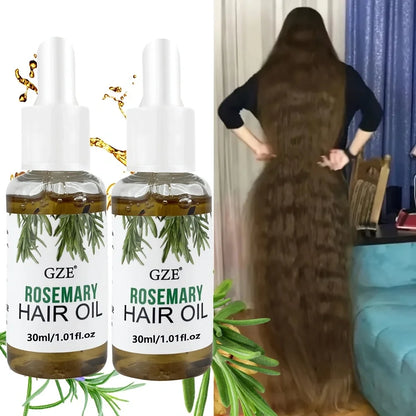 Rosemary Scalp and Hair Oil by GZE for Cosmetic Grooming, Straight and Wavy Hair Care Routines with GZE251-2 and GZE115 Options