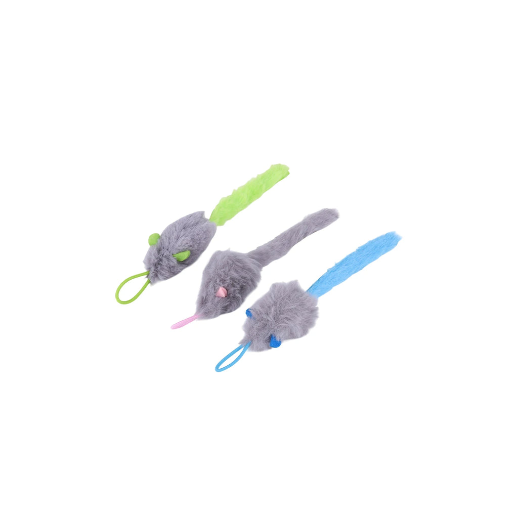 Rechargeable Door Hanging Cat Toy with Three Modes, Retractable Teaser Rope and Three Catnip Mouse Accessories, Blue Indoor Toy for Supervised Play