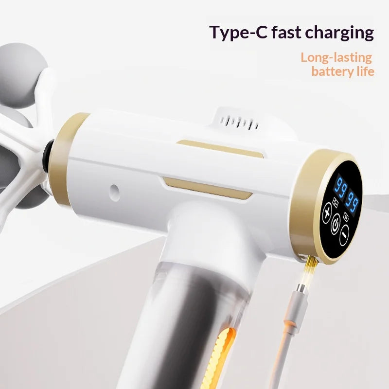 99-Level Electric Body Massager with Listed 11-in-1 Design, High-Frequency Vibration Personal-Care Device in Black or White with USB Type-C Option