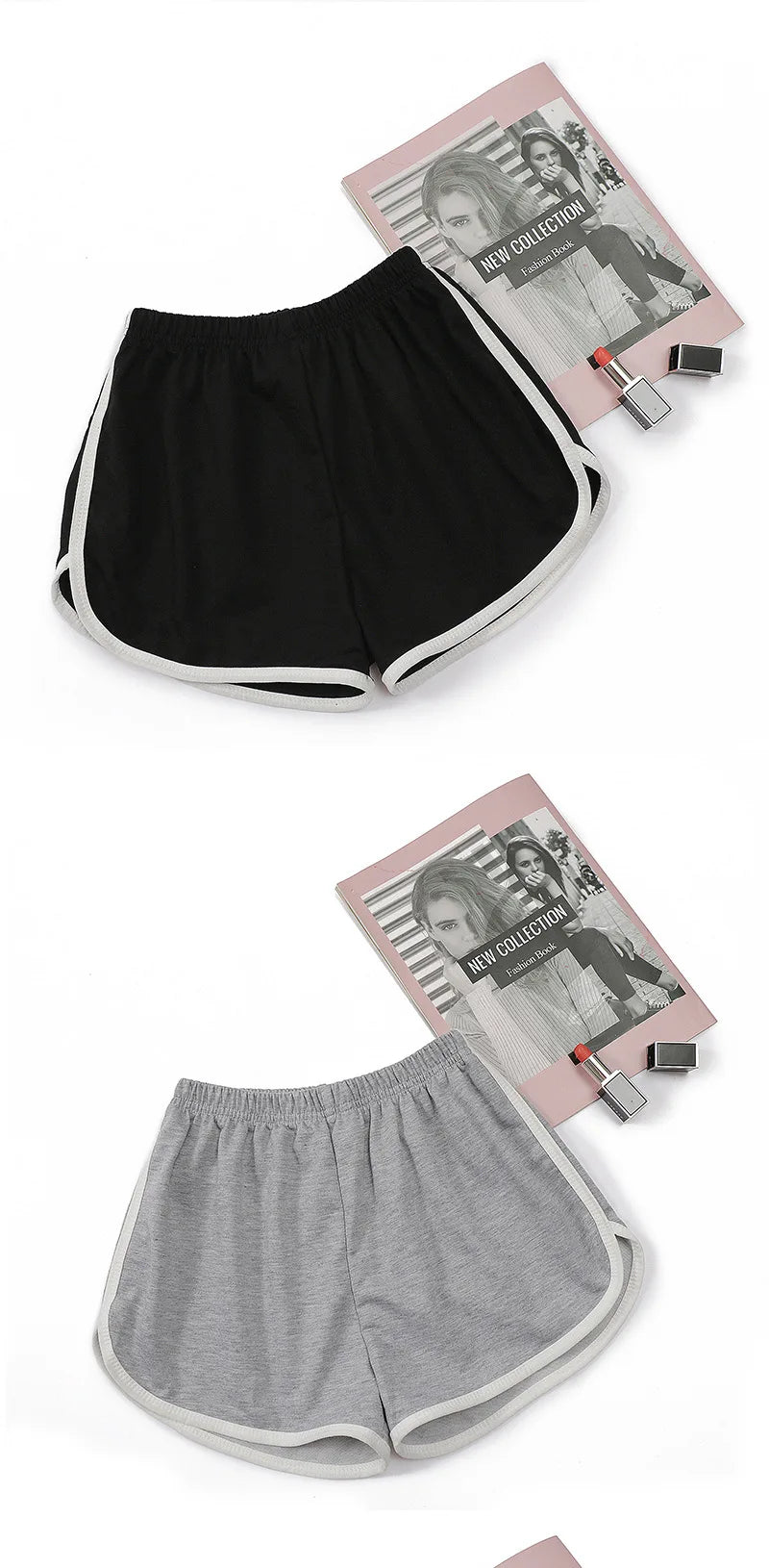 Women's High-Waisted Workout Shorts in Black, Gray or White, Quick-Drying Stretch Activewear in S, M and L for Running, Yoga and Casual Summer Outfits