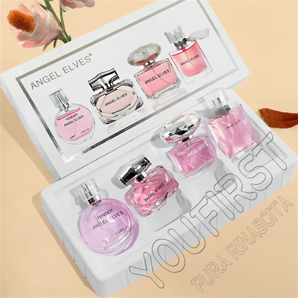 Perfume Gift Set for Women with Floral Fruity Scent References, Listed Four-Piece Gift Box and 120ml Option for Everyday Fragrance and Gift Planning