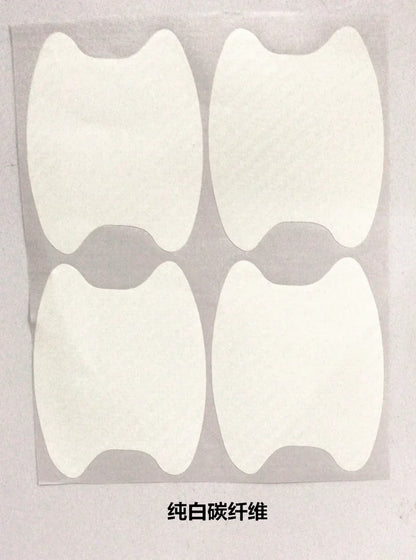 Car Door Handle Protection Stickers in Nine Colors, Four-Piece Adhesive Exterior Cover Set with Listed 8.5 x 6.8cm Size for Handle-Area Styling